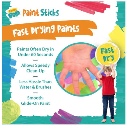 Paint Pop:Classic Colors Quick Dry Paint Sticks, Pack of 12