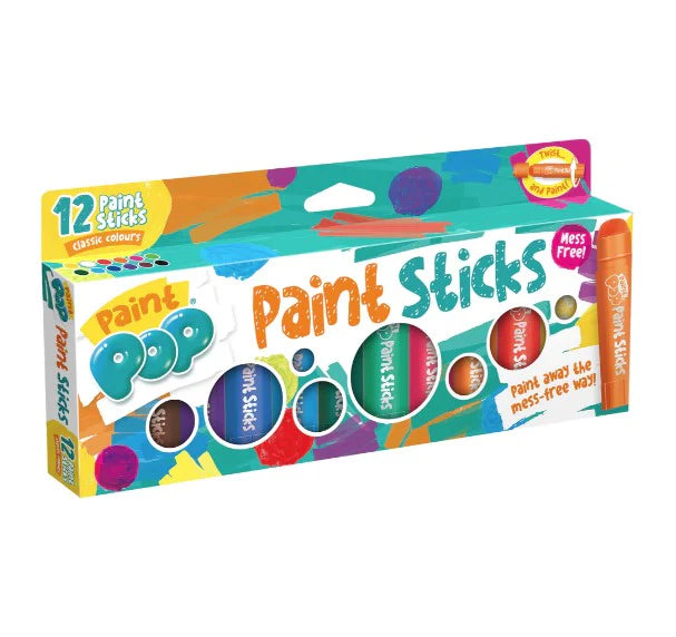 Paint Pop:Classic Colors Quick Dry Paint Sticks, Pack of 12