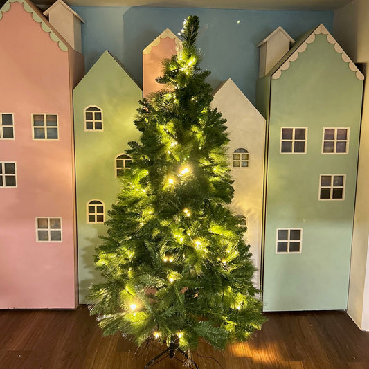 BW 6 ft Pre Lit Luxury Classic Dense Pine Tree With Built In Lights