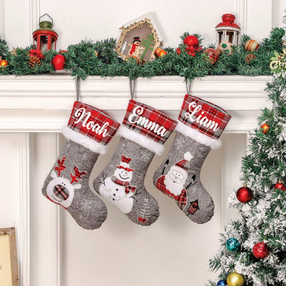 Jr.Billionaire Silver Bells Stocking - Happy Santa