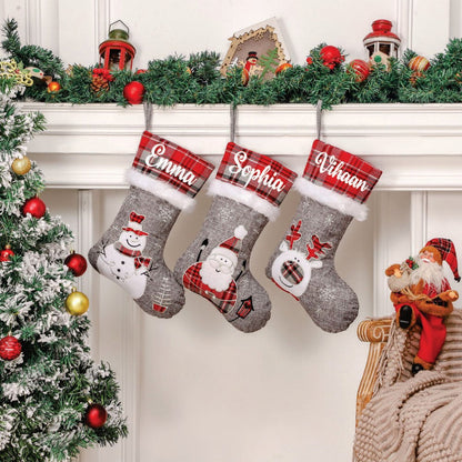 Jr.Billionaire Silver Bells Stocking - Happy Santa