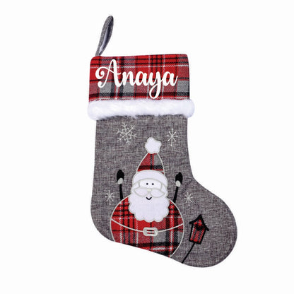 Jr.Billionaire Silver Bells Stocking - Happy Santa