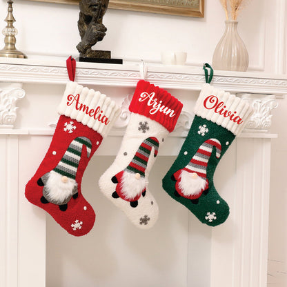 Jr.Billionaire Whimsical Gnome Stocking- White