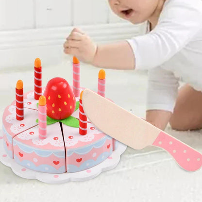 Wooden Birthday Cake Toy Pretend Play for Kids ()