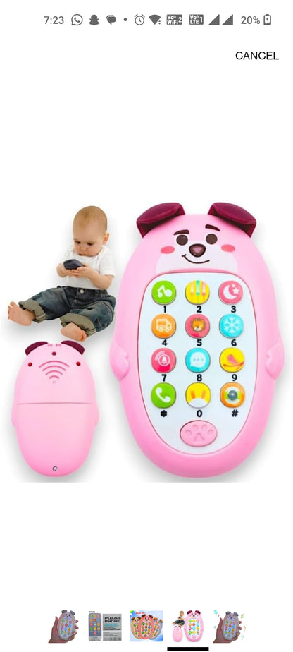 Cute Puppy Mobile Phone with Lullaby Rhyme & Many Sounds Toddler Baby Toy