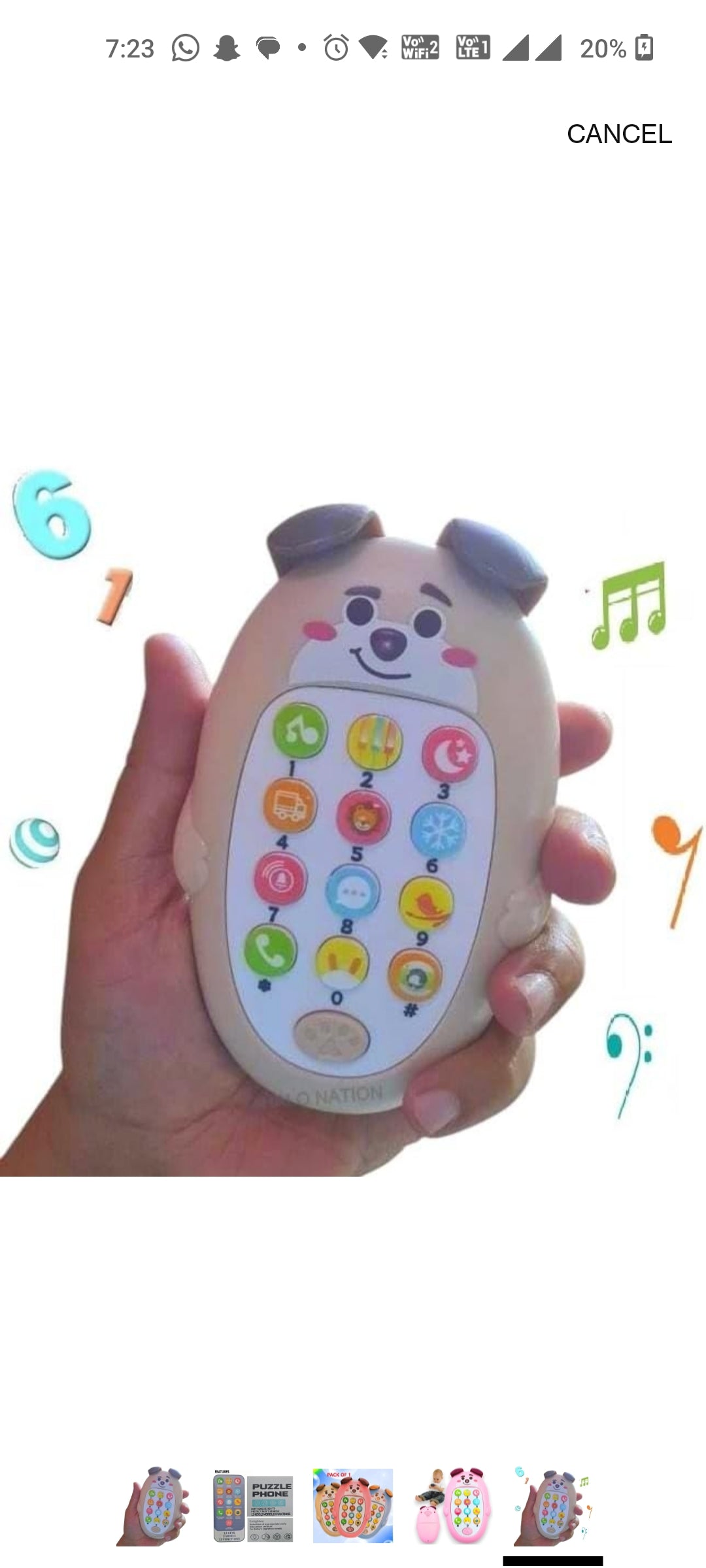 Cute Puppy Mobile Phone with Lullaby Rhyme & Many Sounds Toddler Baby Toy