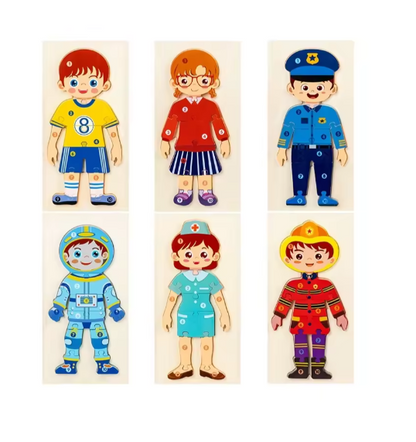 Wooden 3D Puzzles - 10Pcs