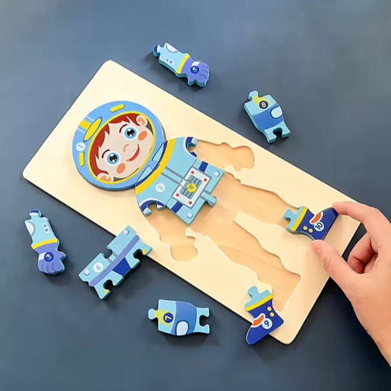 Wooden 3D Puzzles - 10Pcs