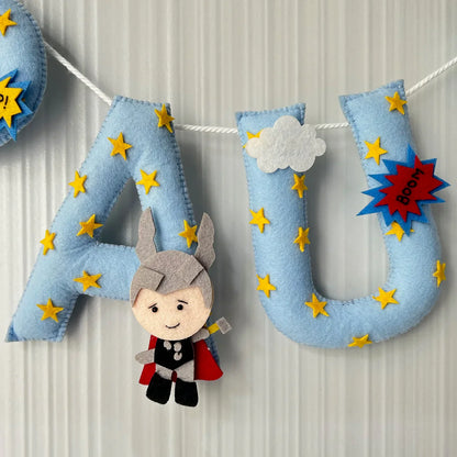 Customized Name Bunting/Garland with Superheroes