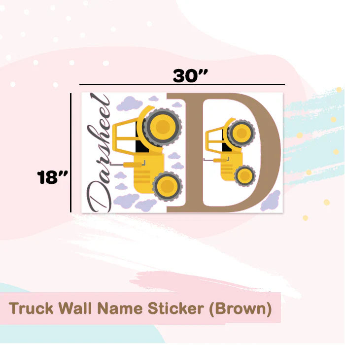 Personalised Truck Wall Name Sticker