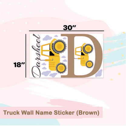 Personalised Truck Wall Name Sticker