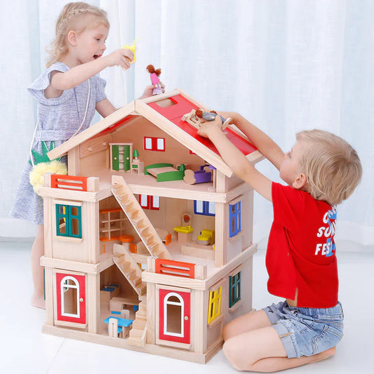 3 Storey Wooden Doll House