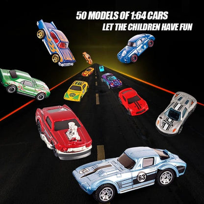 Set of 50 Mini Racing Car with Road Map