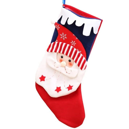 Jr.Billionaire Snowy Scallop And Muffler Stockings- Happy Santa