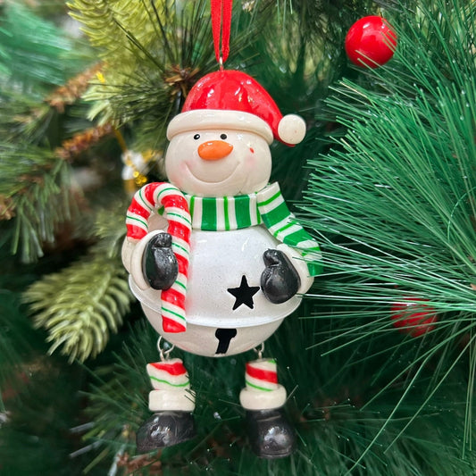 BW Bell Ornament- Snowman