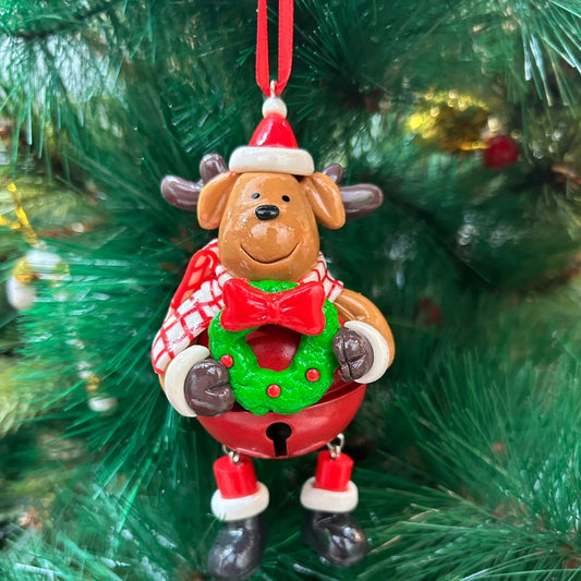 BW Bell Ornament- Reindeer