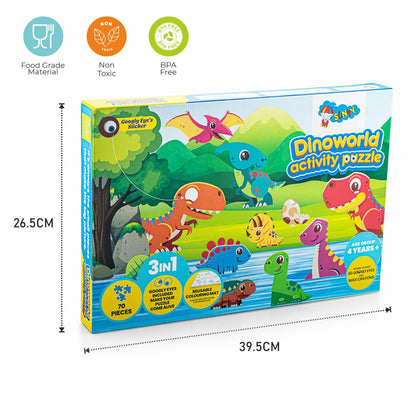 Dino World 3-in-1 Activity Puzzle