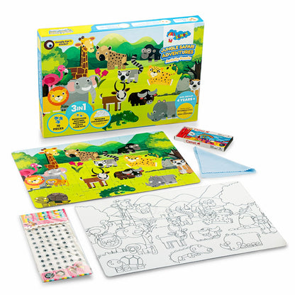 Jungle Safari Adventures 3-in-1 Activity Set Puzzle