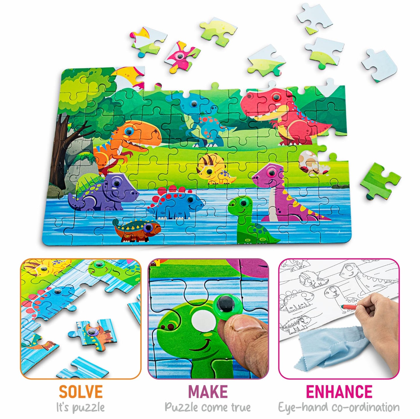 Dino World 3-in-1 Activity Puzzle