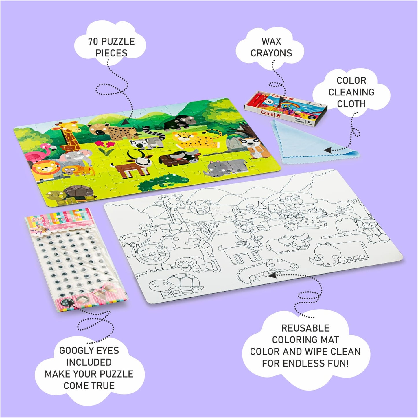 Jungle Safari Adventures 3-in-1 Activity Set Puzzle