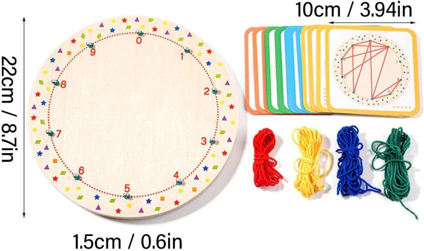 Winding Pattern Threading Toy Lacing Shape Board Activity Lace Shape Puzzle For Kids