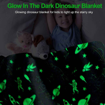 Glow in the Dark Blanket - Football & Space Theme