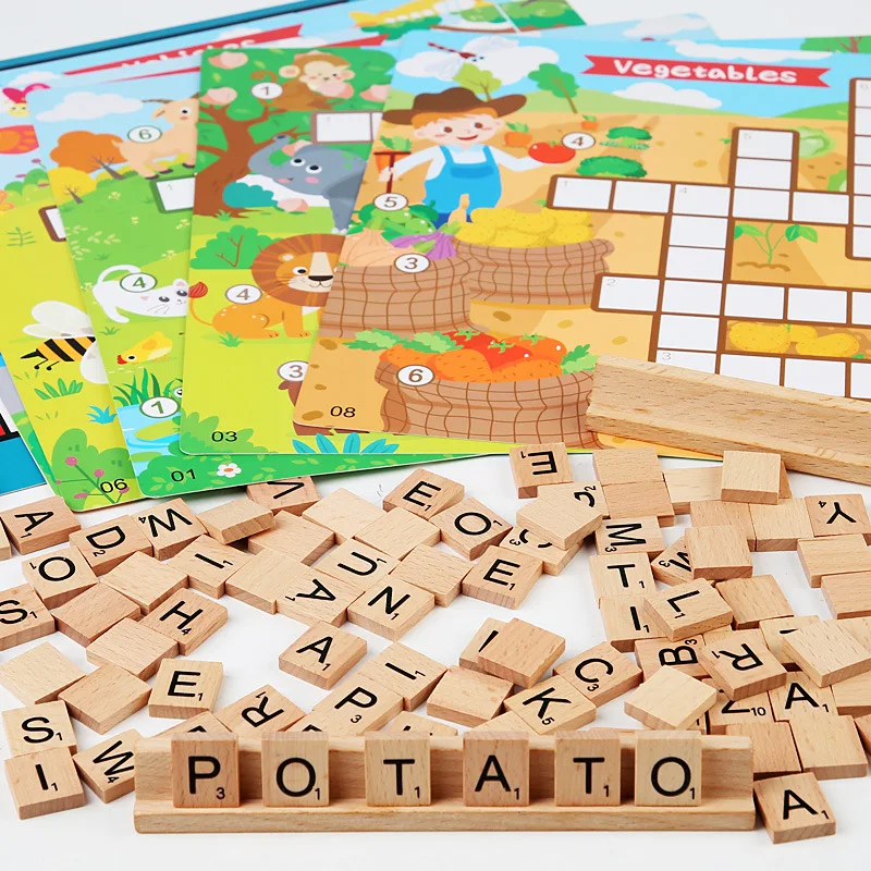 Wooden Crossword Puzzle Game