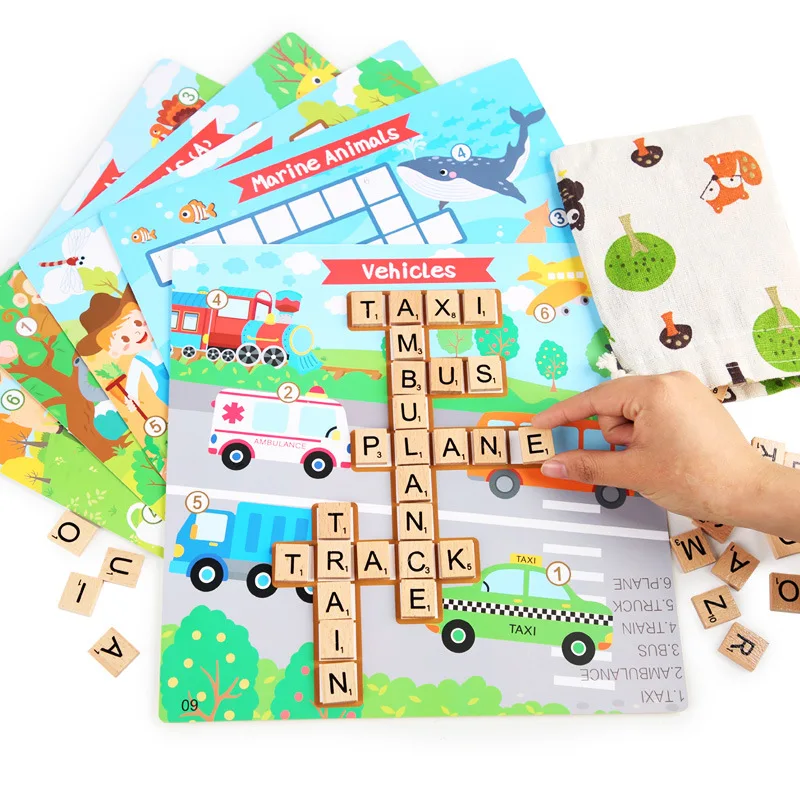 Wooden Crossword Puzzle Game