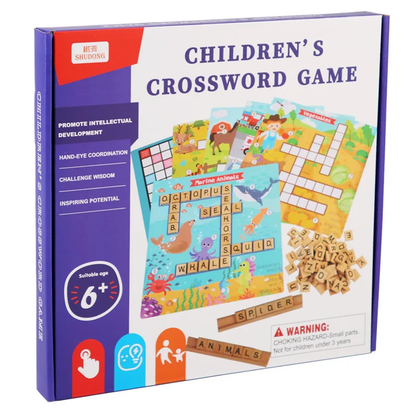 Wooden Crossword Puzzle Game