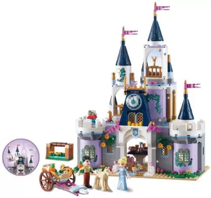 DIY 594 Pcs - Cinderella's Dream Castle Building Blocks Set Toy for Kids