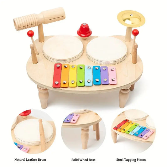 Wooden Musical Instruments Combination Set For Toddler