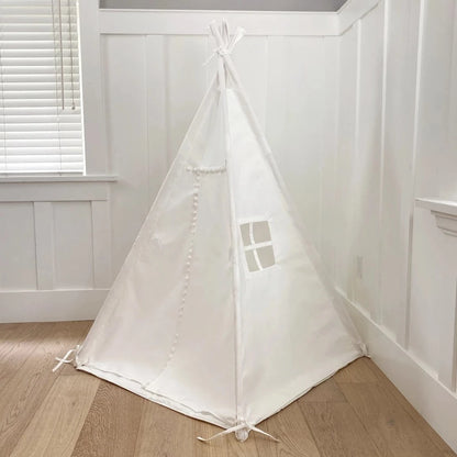 Children's Play Tent Teepee with Pom Pom Trim