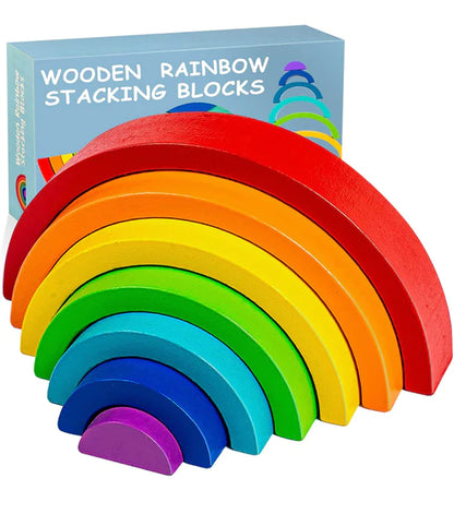 Rainbow Wooden Blocks Stacking