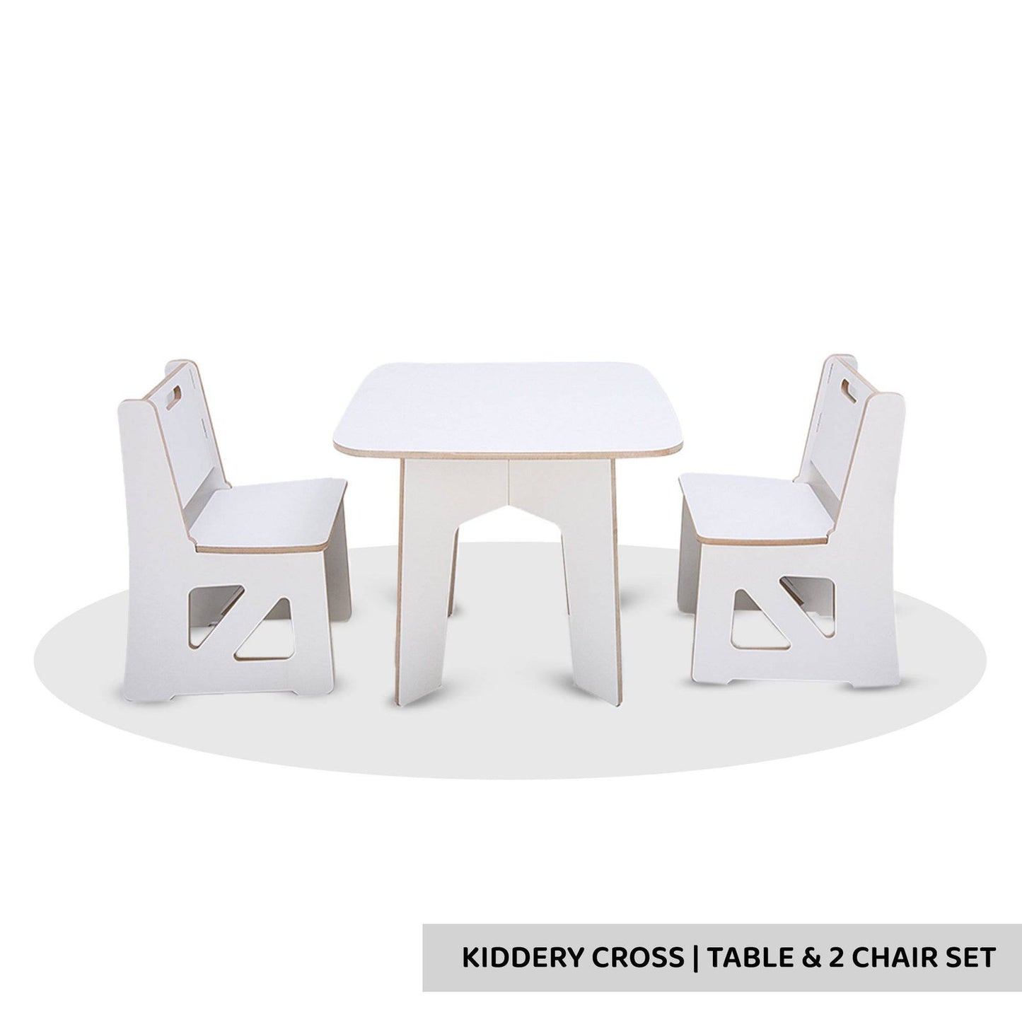 Cross Table with 2 Chair