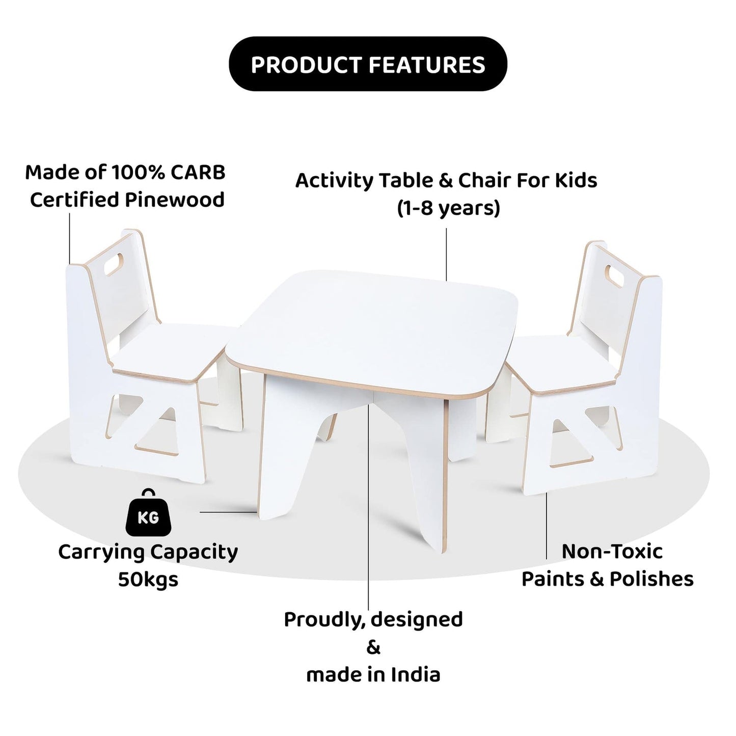 Cross Table with 2 Chair