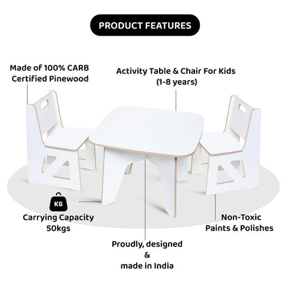 Cross Table with 2 Chair