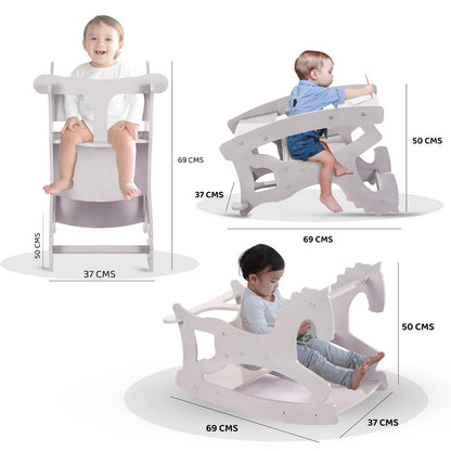 3 in 1 Rocking Horse | High Chair | Montessori Table & Chair Set