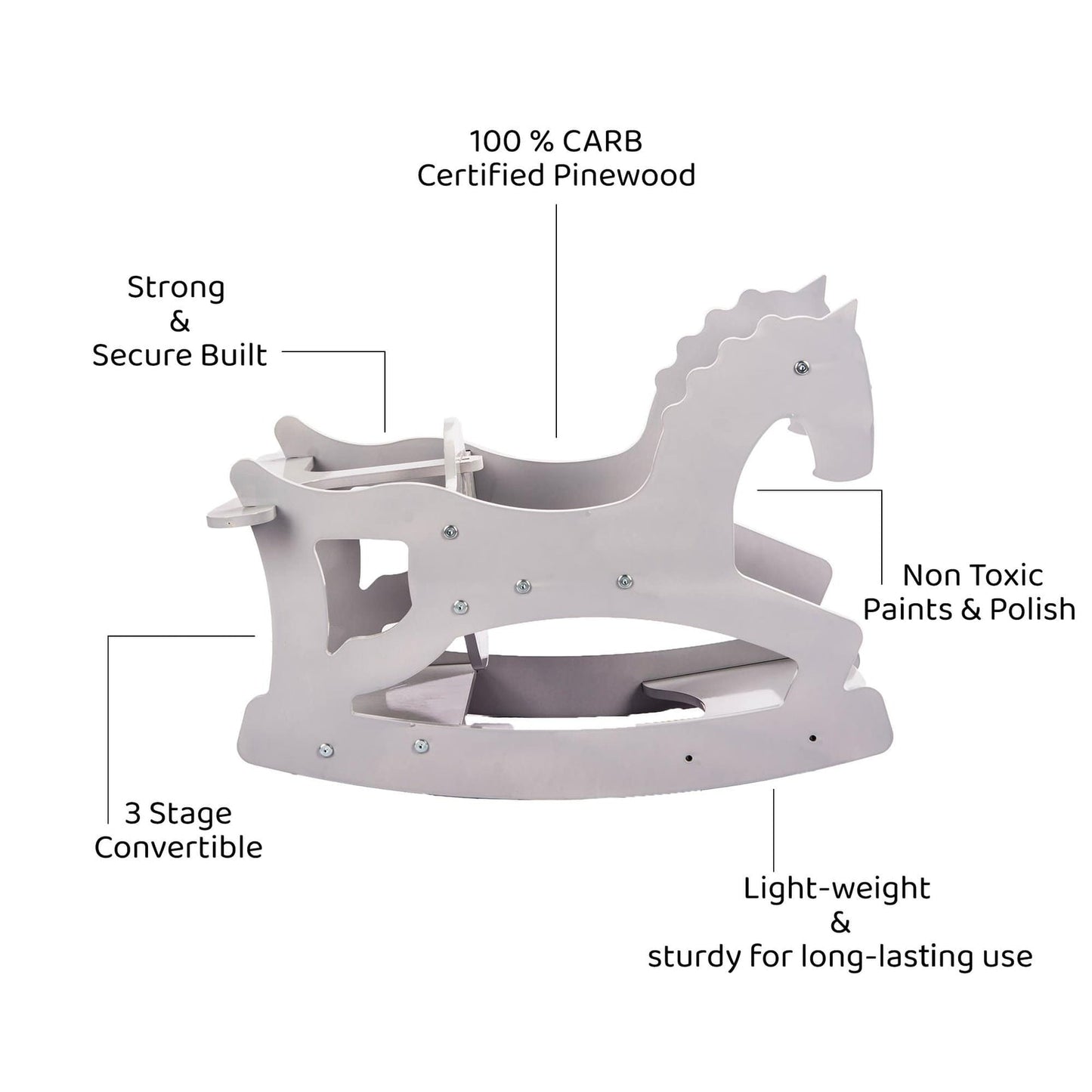 3 in 1 Rocking Horse | High Chair | Montessori Table & Chair Set