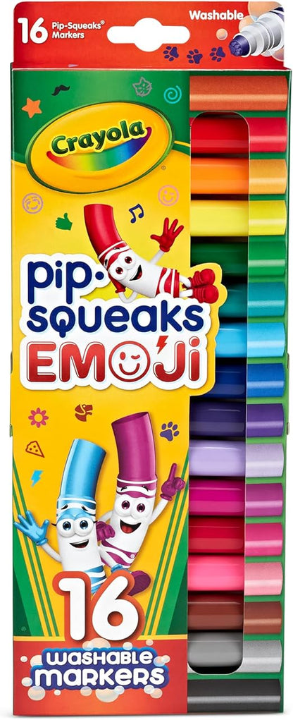 Crayola Emoji Stampers, Pip Squeaks Washable Markers, Gift for Boys & Girls, 16 Count