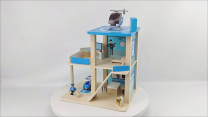 Wooden Police Station Playset Toy