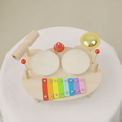 Wooden Musical Instruments Combination Set For Toddler