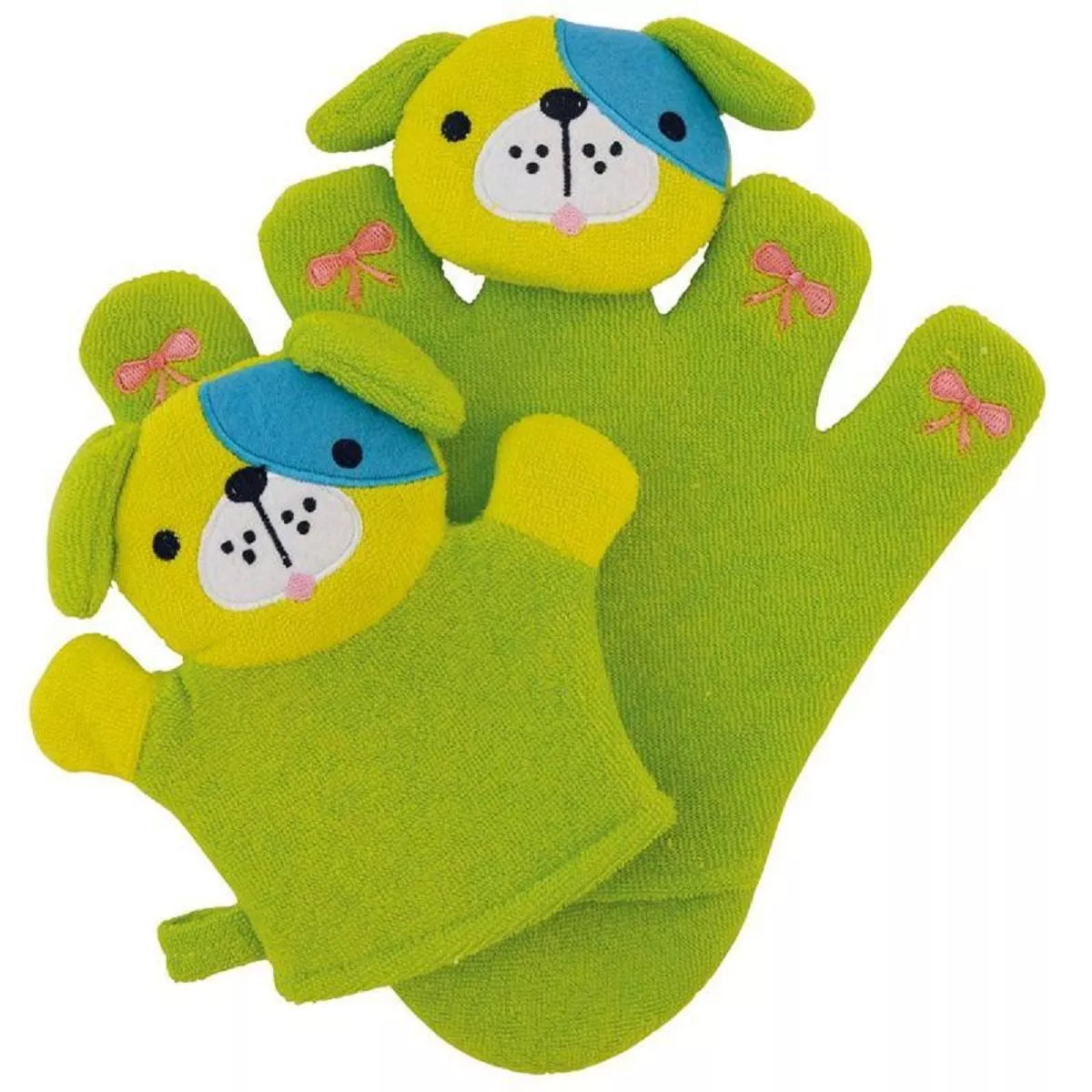 Wash Glove Set Figure Dog Pauli With Baby | Baby Kids Wash Cloth