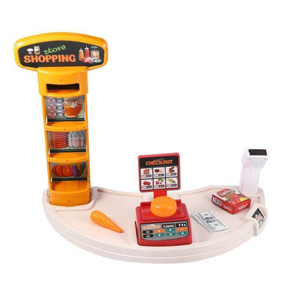 Pretend Play Grocery Store Shopping Market Toy Set - 44 Pcs