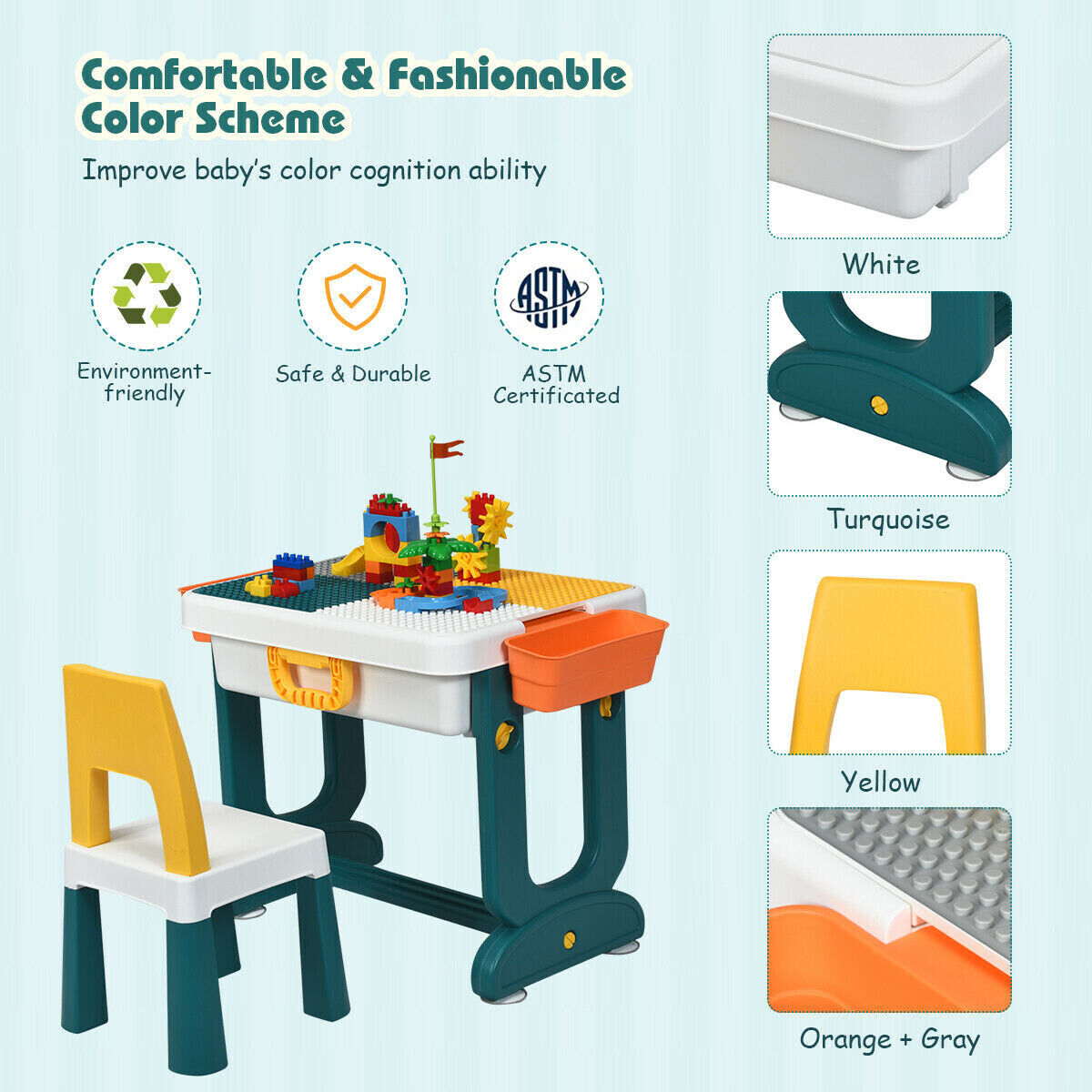 Childrens lego table online and chairs