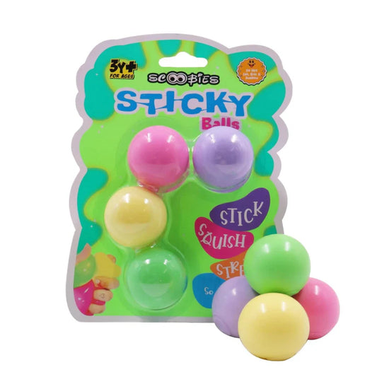 4 Sticky Balls in Pastel Colors