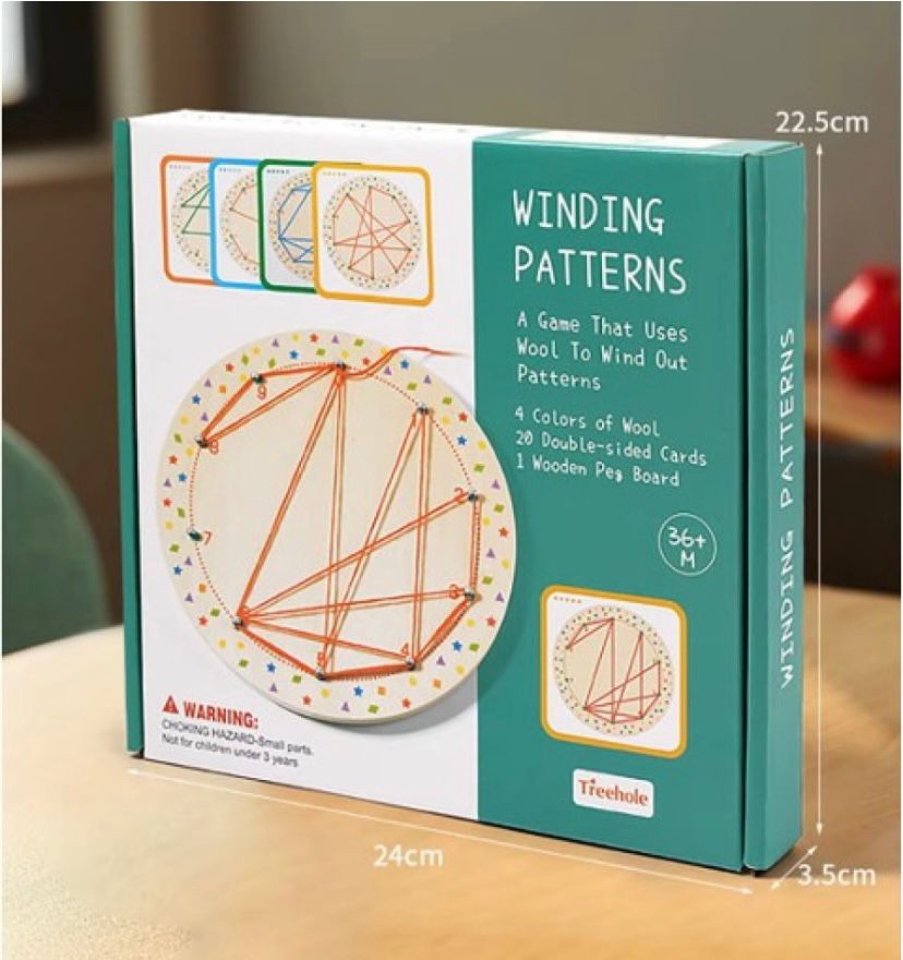 Winding Pattern Threading Toy Lacing Shape Board Activity Lace Shape Puzzle For Kids