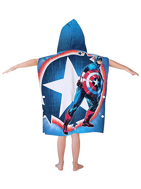 Marvel Captain America Kids Hooded Poncho Towel JrBillionaire