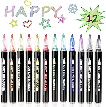 SYGA 48 PCS Graphic Marker Pen Sketch Marker Dual Tip Art Marker Set for  Design Drawing Colouring Highlighting Underlining
