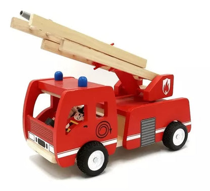 Wooden Fire Truck for Kids