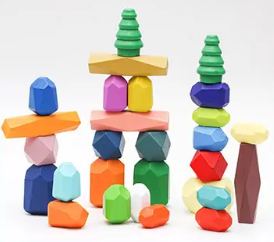 Wooden Block Stacking Game